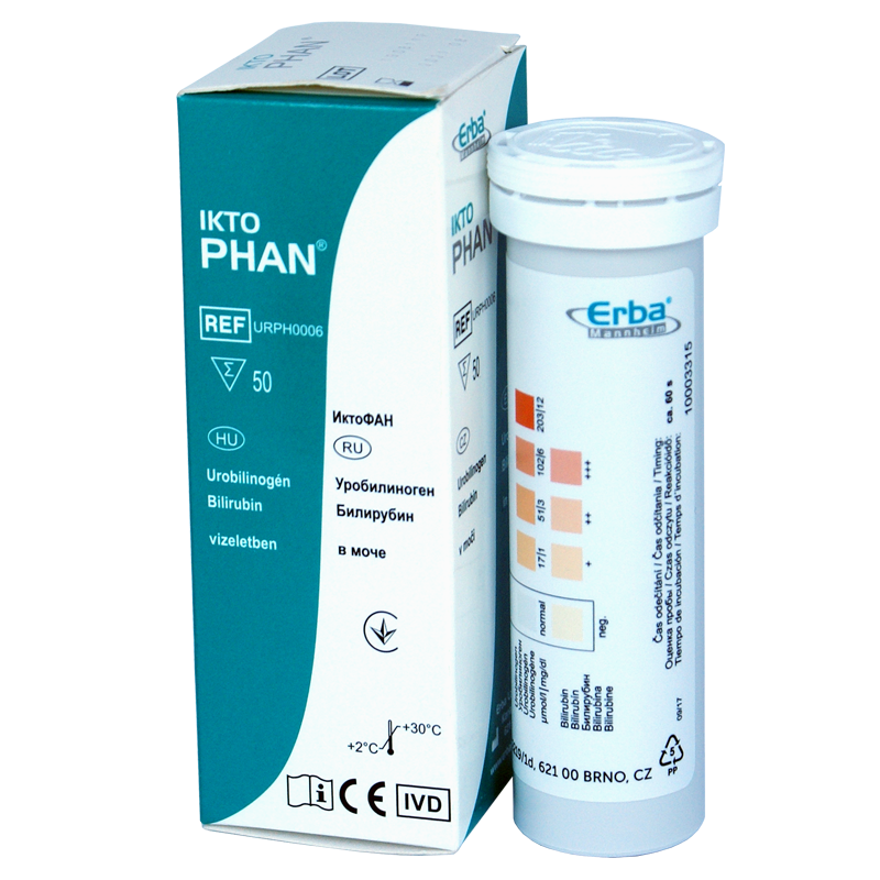 Тест-смужки для експрес аналізу сечі на 2 параметри Іктофан №50